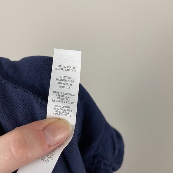 Offline by Aerie Navy Summer Lights Terry Wide Leg Pants Size XL - Picture 4 of 7